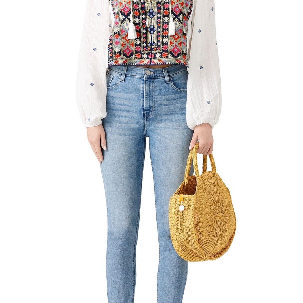 FREE PEOPLE Anthropologie Enter Loveland Blouse size Medium Bohemian. - Picture 3 of 11
